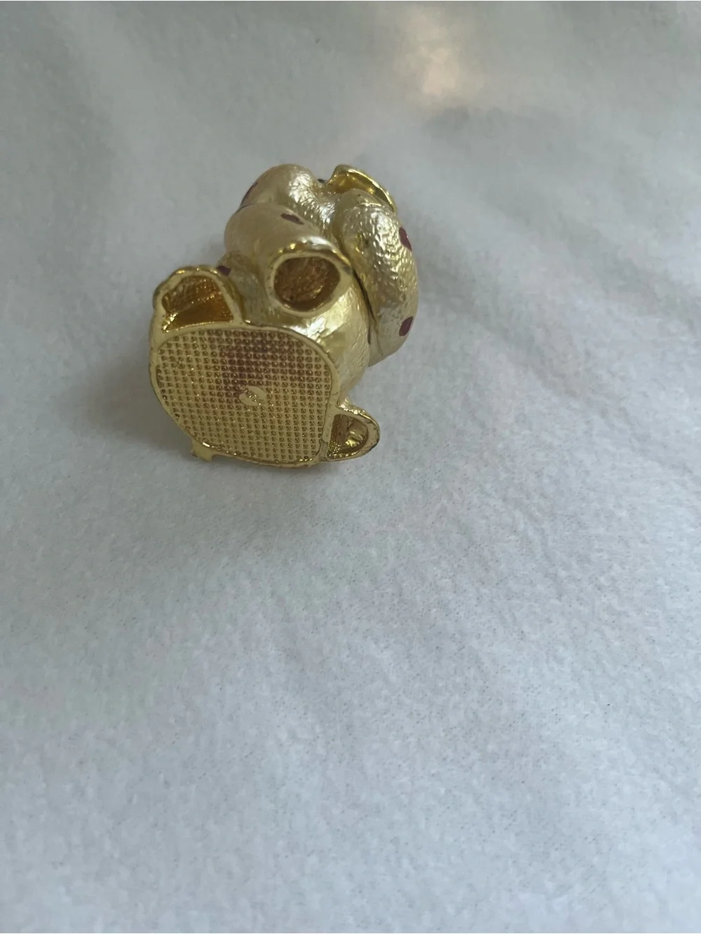 Gold and Red Pig with Crystals Trinket Box